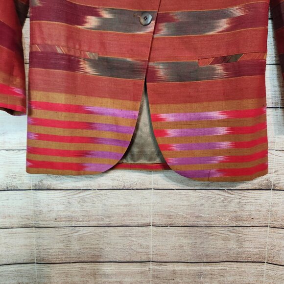 VTG Maurizio Ramini Blazer Jacket Womens Size M Aztec One Button Padded Shoulder - Picture 5 of 14
